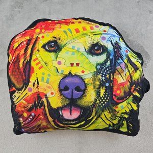 LiLiPi Pillow‎ Multicolor Colorful Neon Tie Lab Retriever Dog Realistic Throw